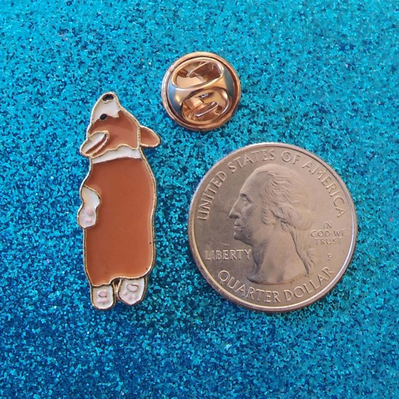 3/$20 Cute Corgi Puppy Dog Hanging on By Its Teeth  Enamel Pin - Picture 2 of 2